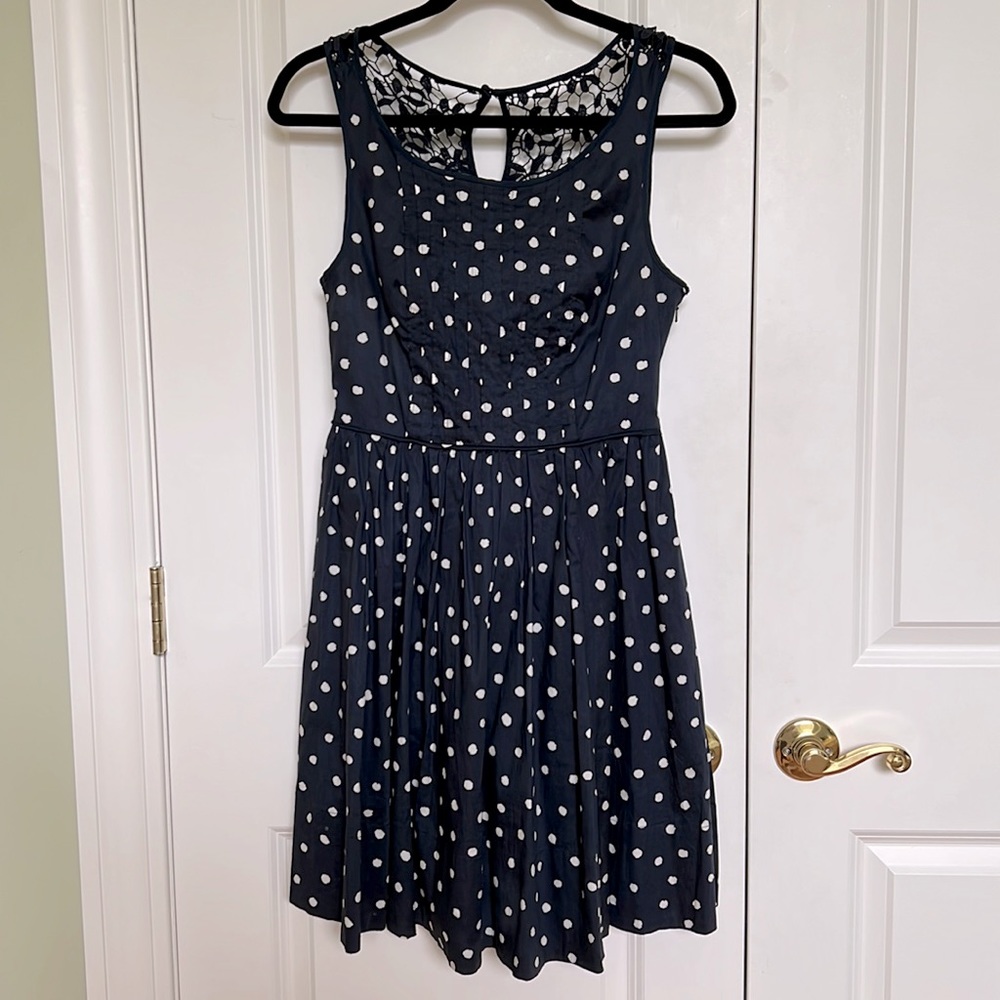 Moulinette Soeurs blue with white polka dot dress size 0